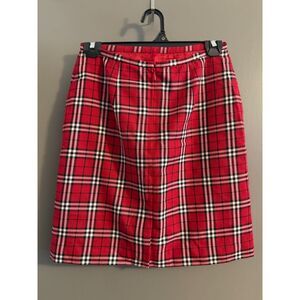 Casual Corner Annex Petite Red Plaid Skirt Size 4 Women Petite